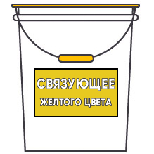 Окрашенное связующее, цвет желтый